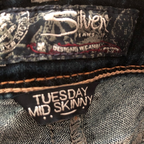 Silver Mid Skinny Tuesday Flap Jeans 26/31 - Picture 4 of 6